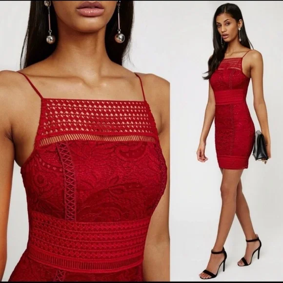 Topshop | Dresses | Nwt Topshop Berry Red Lace Dress | Poshmark